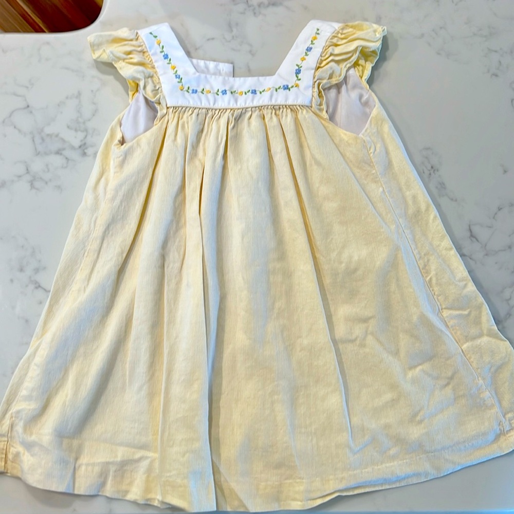 Anavini yellow embroidered dress 3T